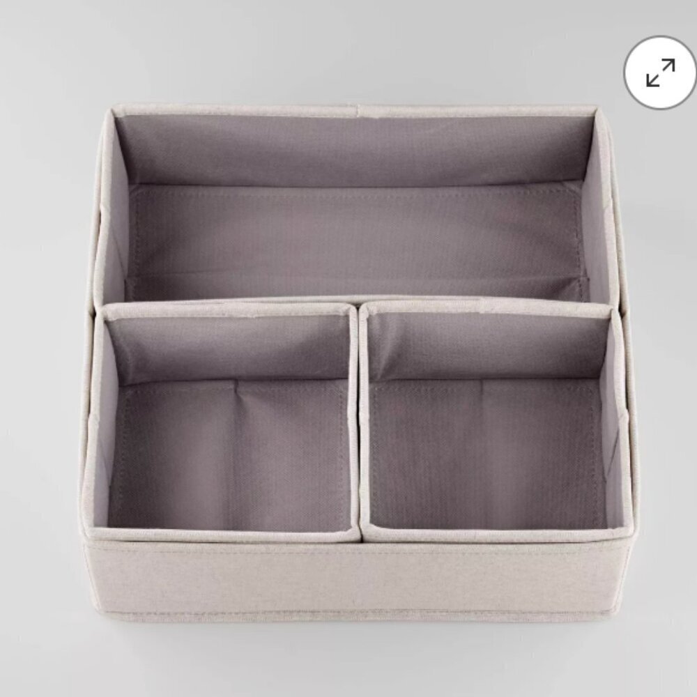 SET: Collapsible Fabric Drawer Organizers - Brightroom™ Grey - Picture 3 of 11